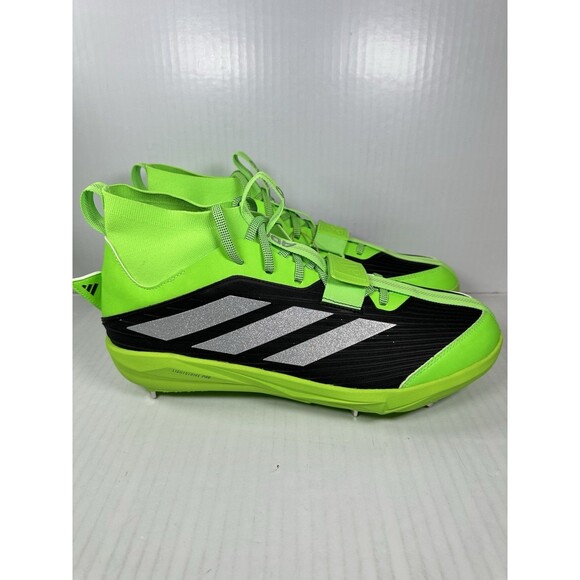 Size 13 Adidas Adizero Edge + METAL Solar Green/Black Men Baseball Cleats JS4119 main image 6